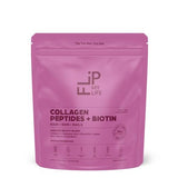 Flip My Life Collagen Peptides + Biotin mixed in a smoothie