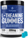 FloHydro L-Theanine Gummies bottle front view with blueberry flavour