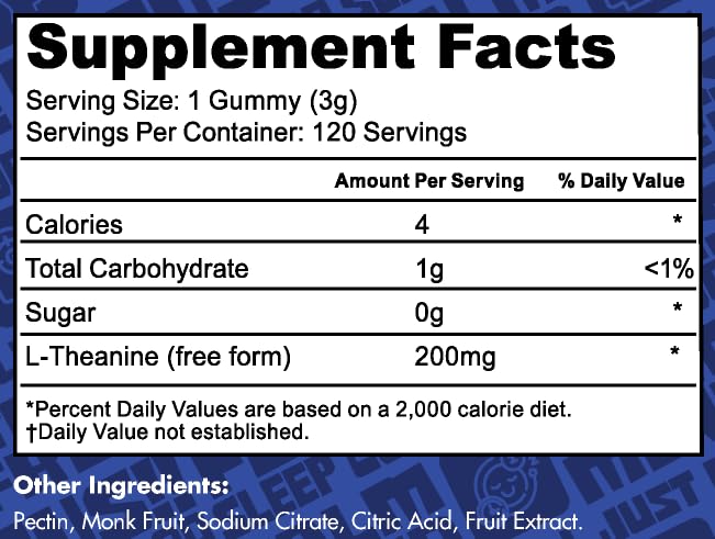 FloHydro L-Theanine Gummies showing 200mg L-Theanine per gummy