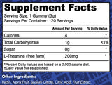 FloHydro L-Theanine Gummies showing 200mg L-Theanine per gummy