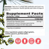 Flomentum Saw Palmetto softgel bottle with natural background