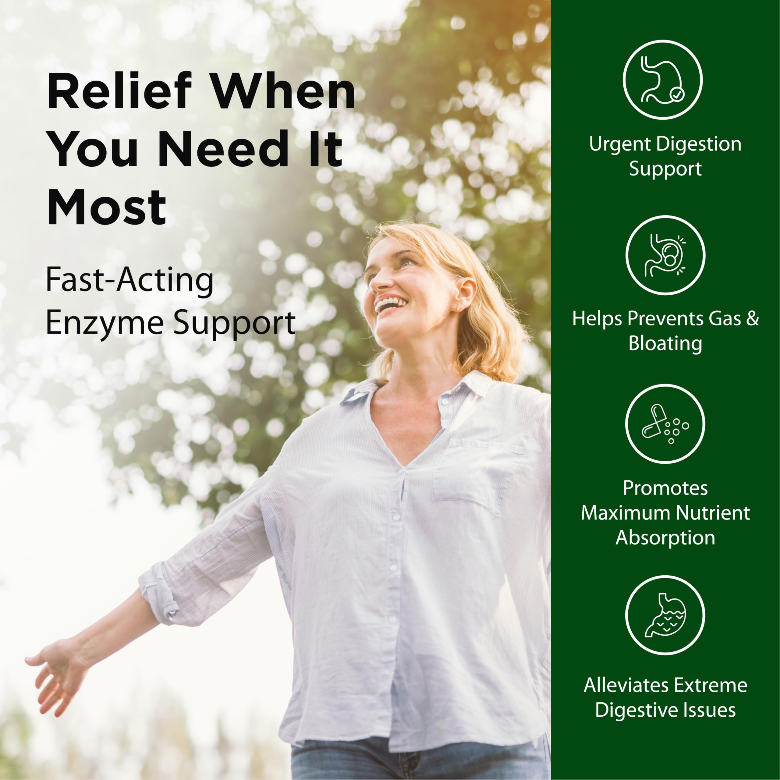 Flora Advanced Adult Enzyme Blend capsules on a wooden surface