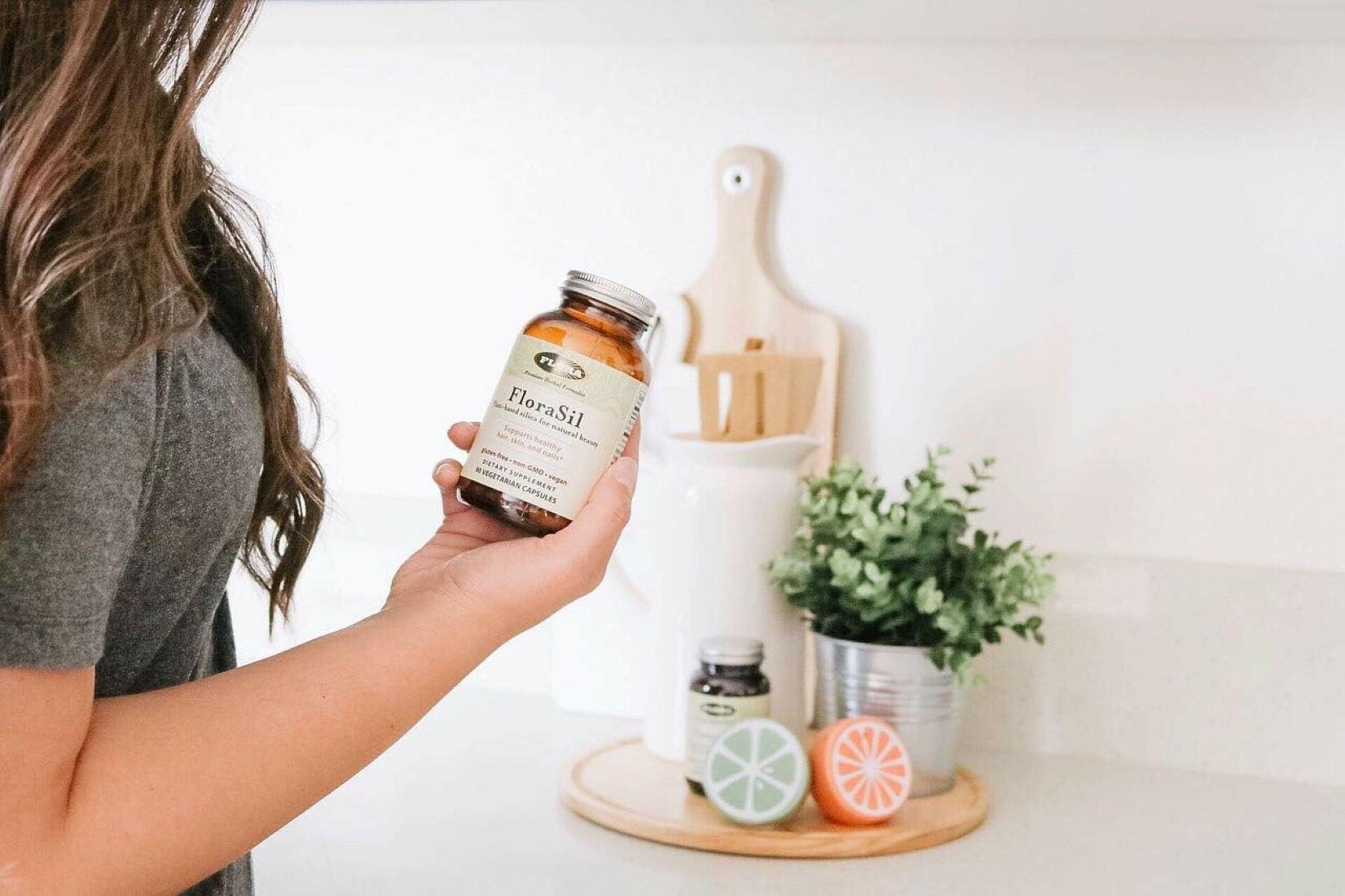 Flora FloraSil Plant-Based Silica Supplement with other beauty supplements