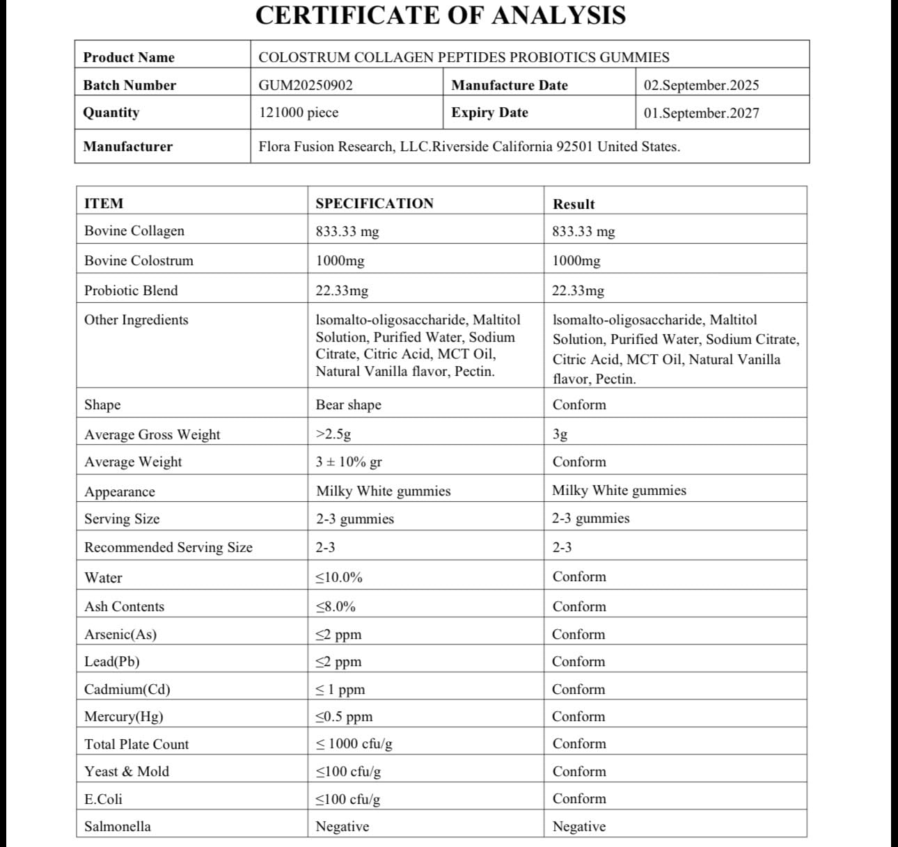 Flora Fusion Research Colostrum + Collagen Gummies close-up of gummies