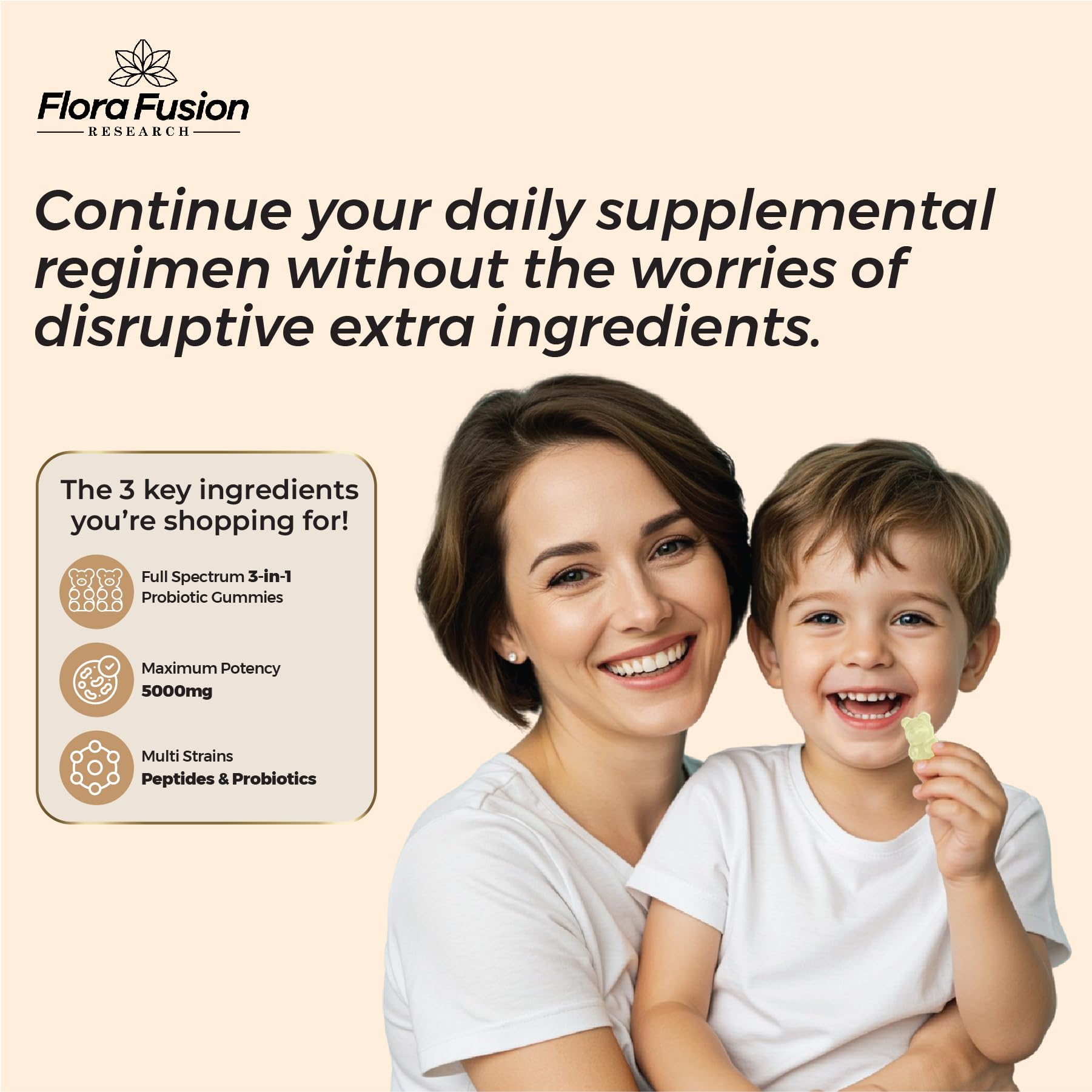 Flora Fusion Research Colostrum + Collagen Gummies ingredients list