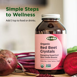 Flora Health Organic Red Beet Crystals on a kitchen counter