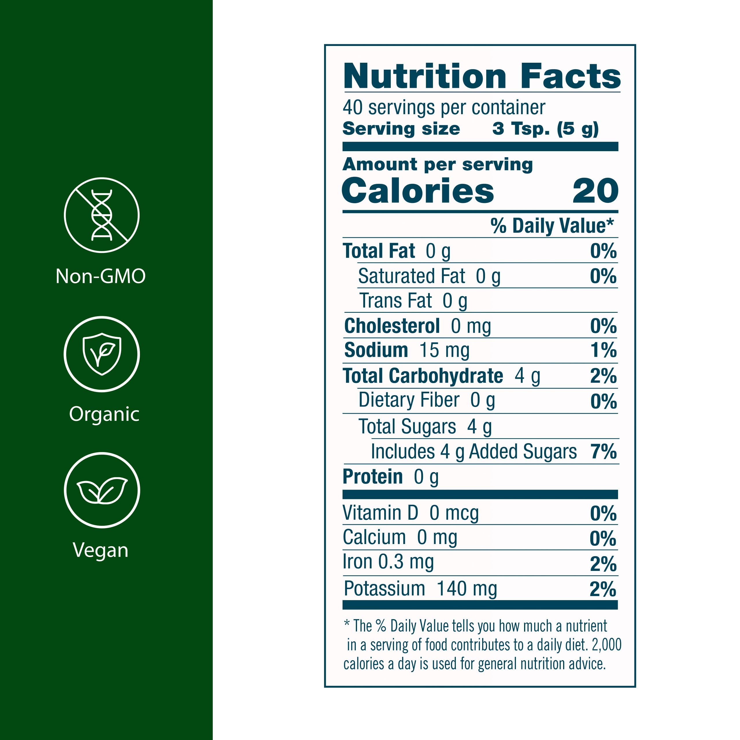 Flora Health Organic Red Beet Crystals packaging side view