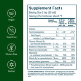 Flora Iron Liquid Supplement 476g back view with ingredients