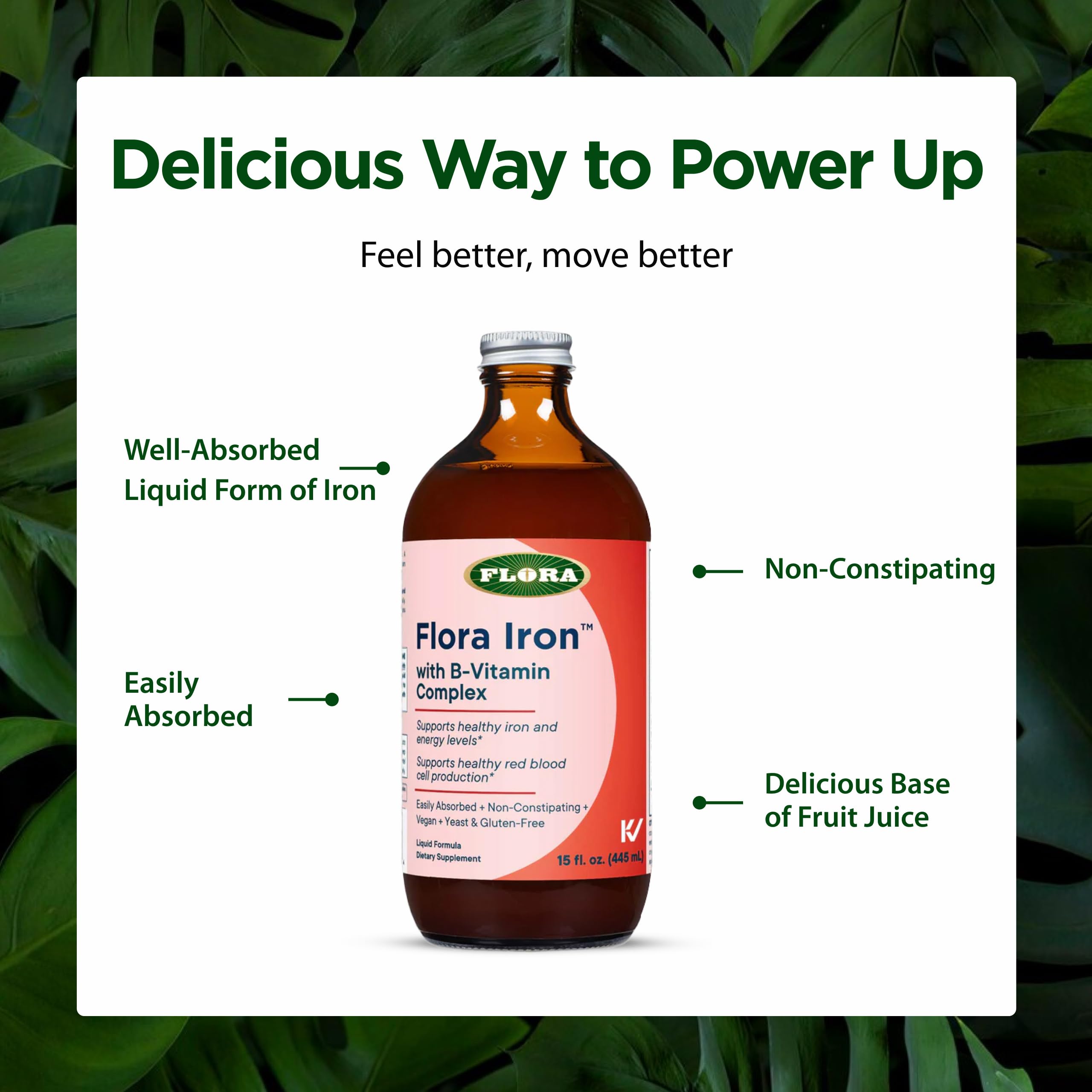 Flora Liquid Iron Supplement serving suggestion
