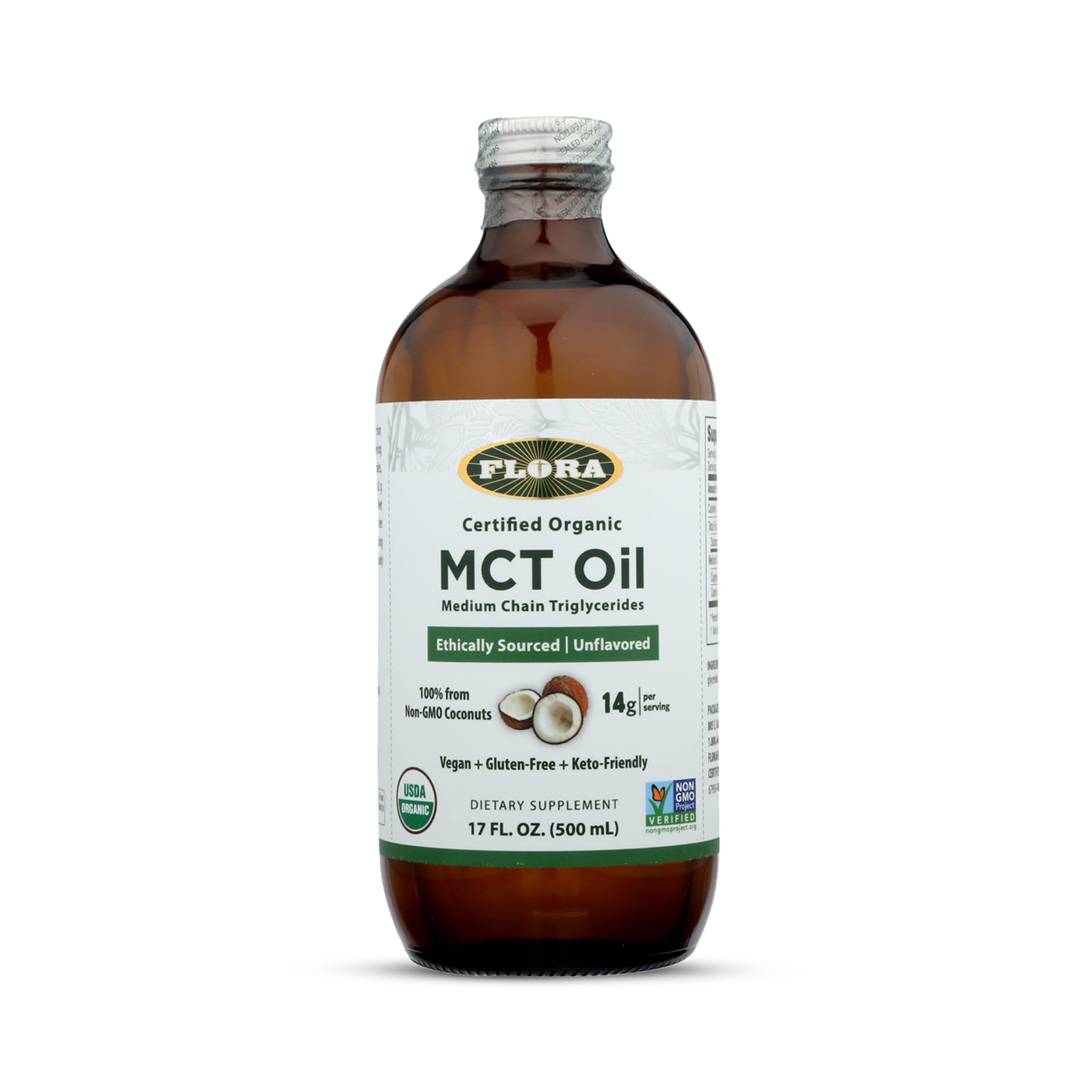 Flora MCT Oil Organic 762g front view with label