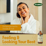Flora Organic Flax Oil bottle on wooden table