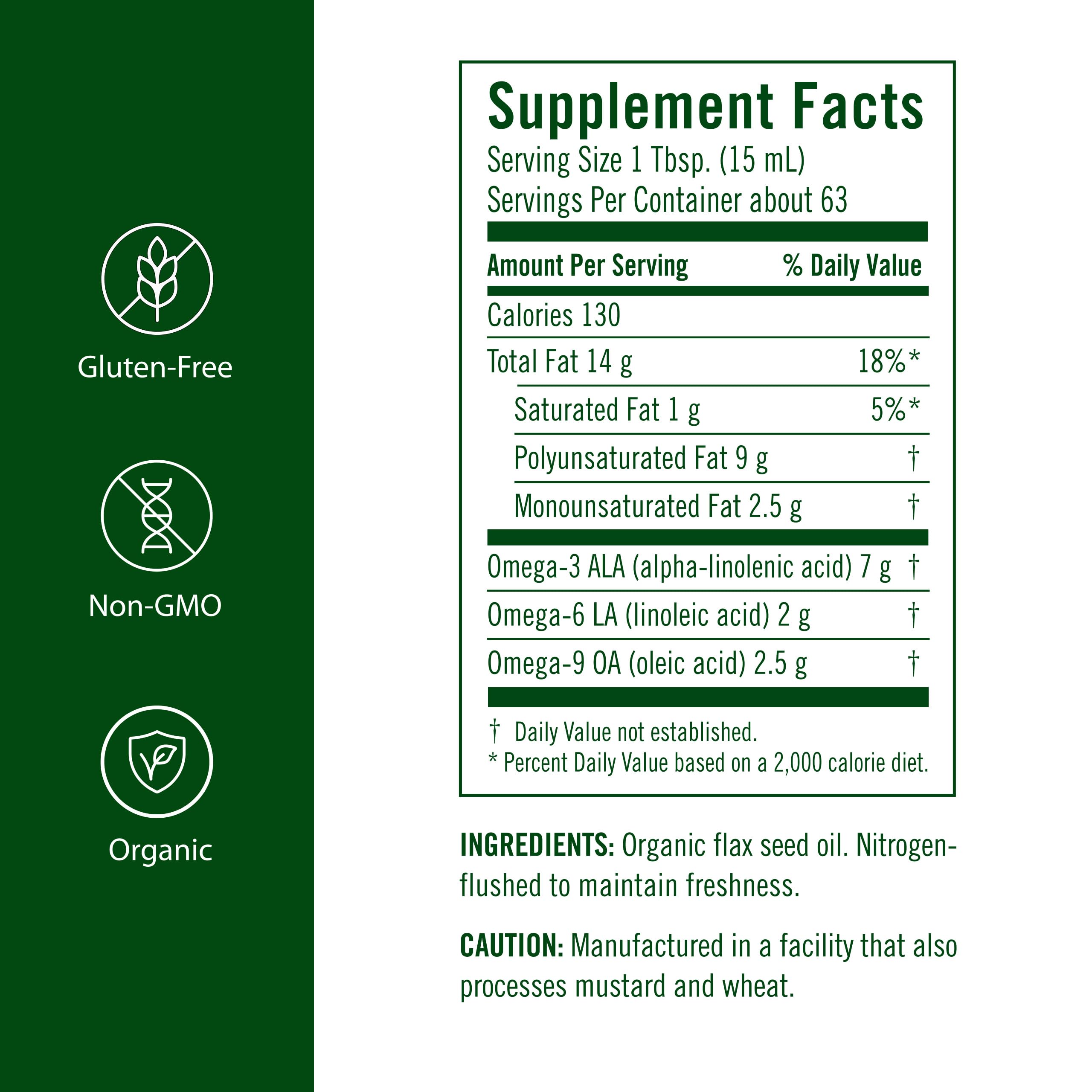Flora Organic Flax Oil bottle with label