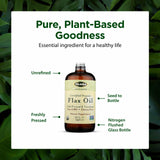 Flora Organic Flax Oil pouring into a spoon