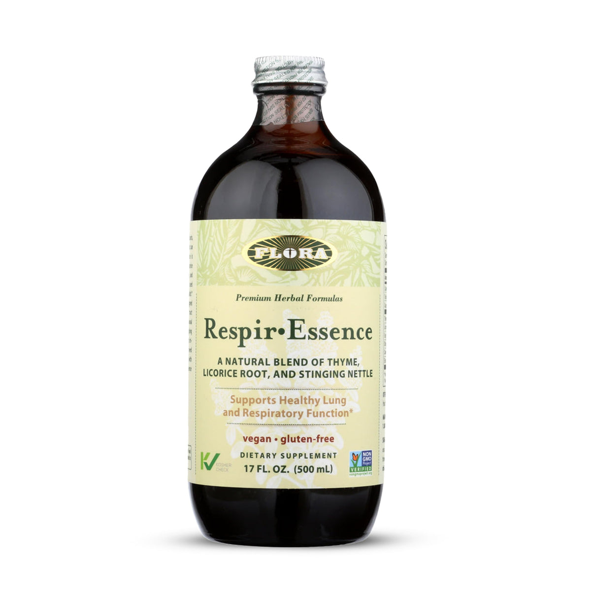 Flora RespirEssence herbal supplement front view 14g bottle