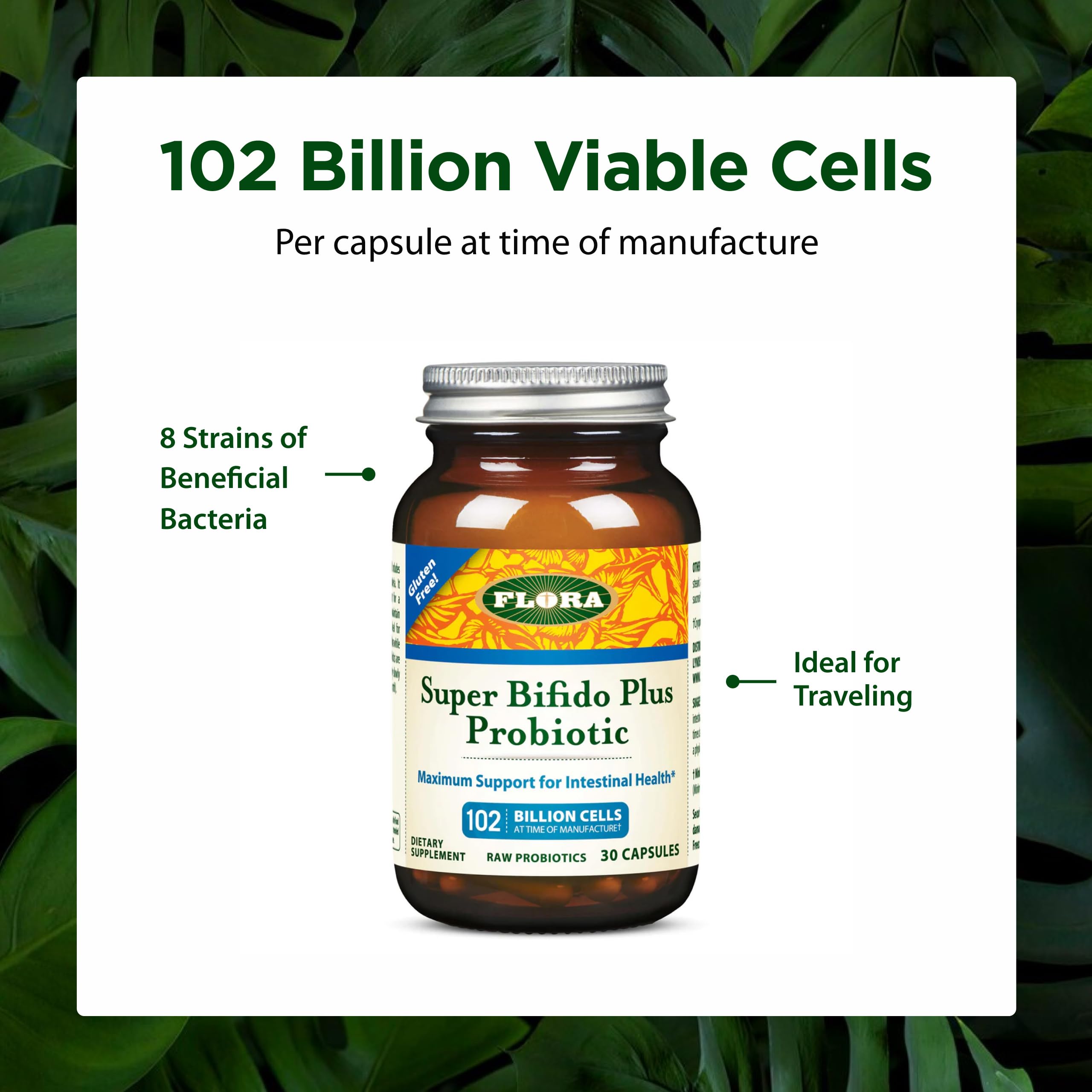 Flora Super Bifido Plus Probiotic 154g capsule close-up