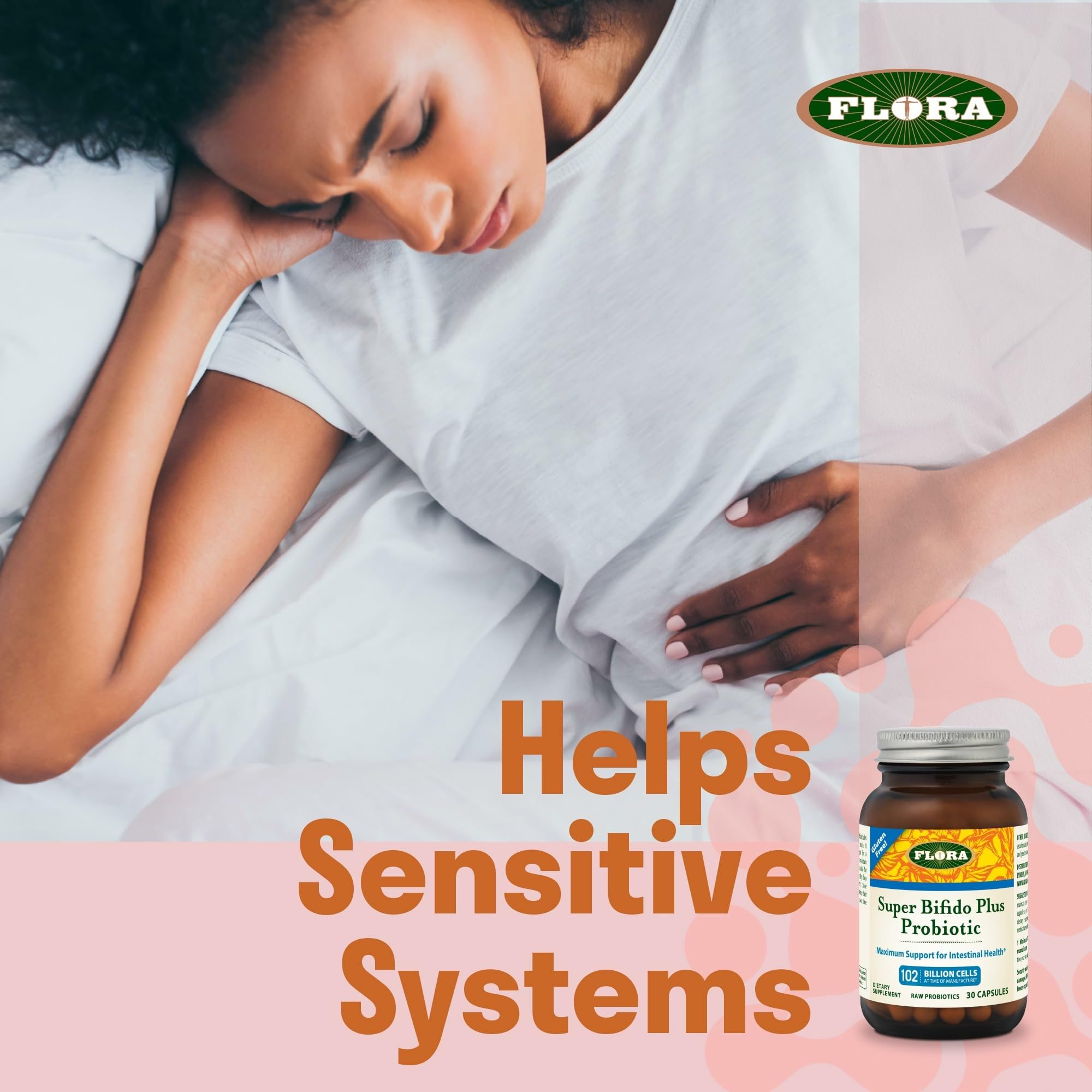 Flora Super Bifido Plus Probiotic 154g with travel accessories