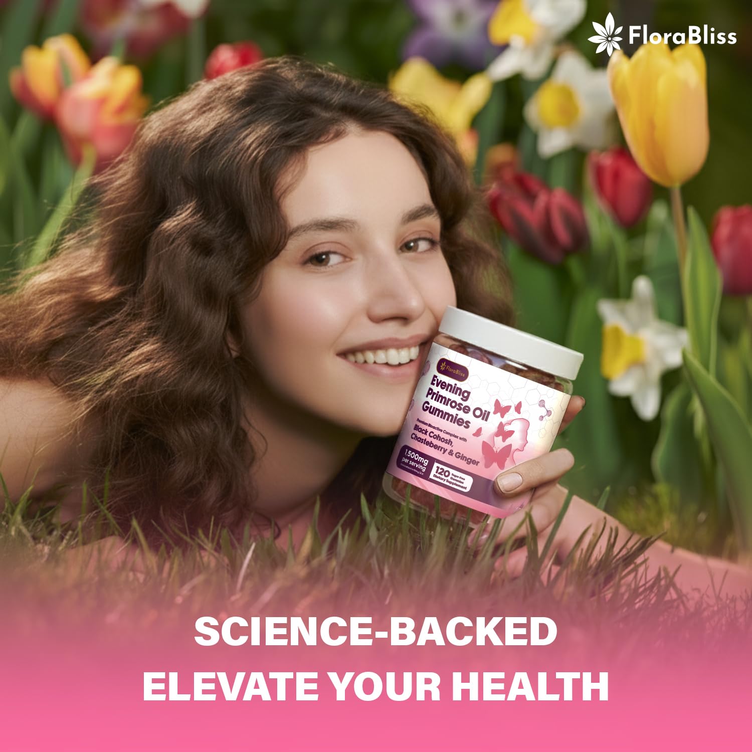 FloraBliss Evening Primrose Oil Gummies packaging details