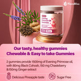 FloraBliss Evening Primrose Oil Gummies with fresh pineapples