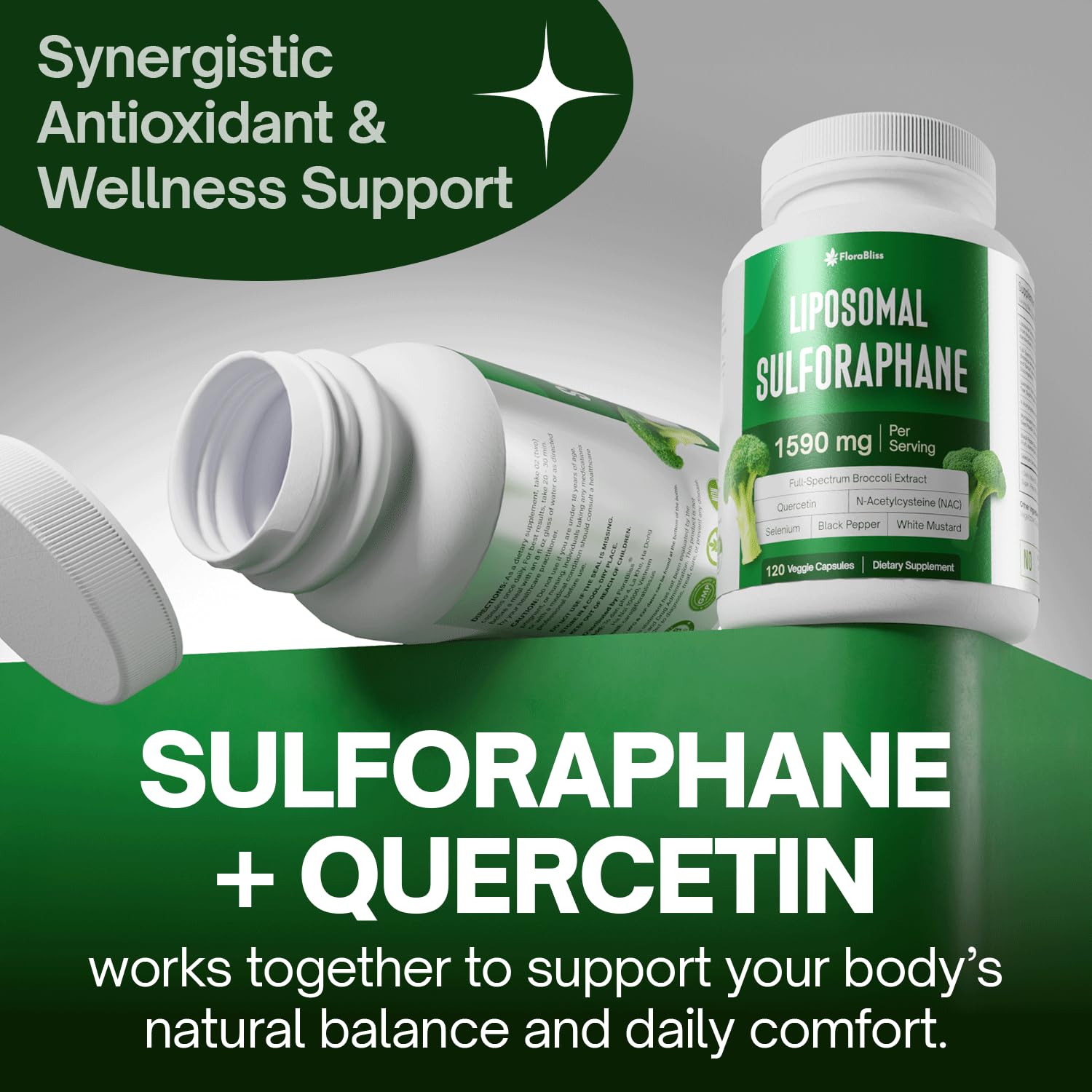 FloraBliss Liposomal Sulforaphane Supplement ingredients list
