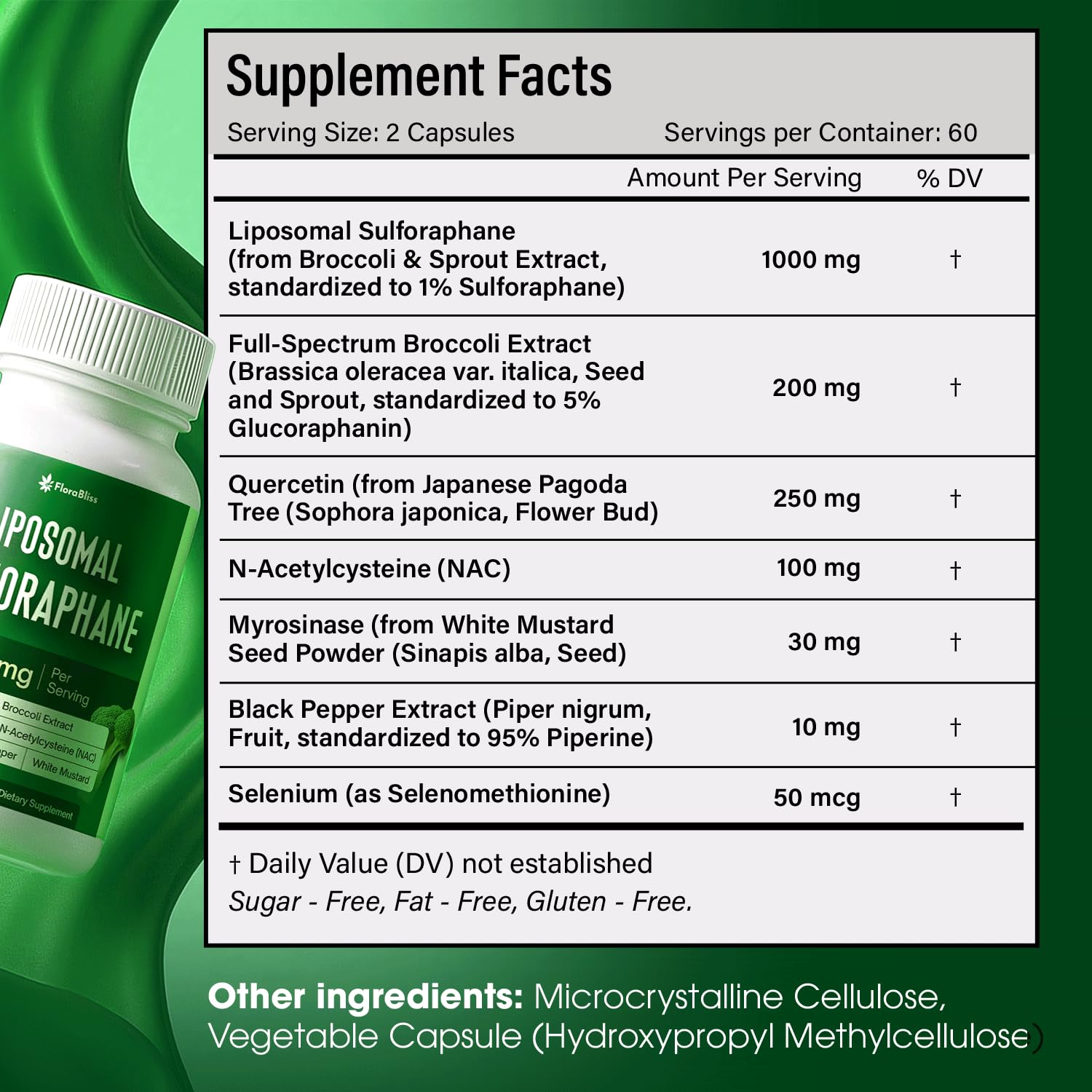 FloraBliss Liposomal Sulforaphane Supplement packaging