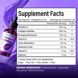 FloraBliss Urolithin A+ Liquid Supplement pouring into a spoon