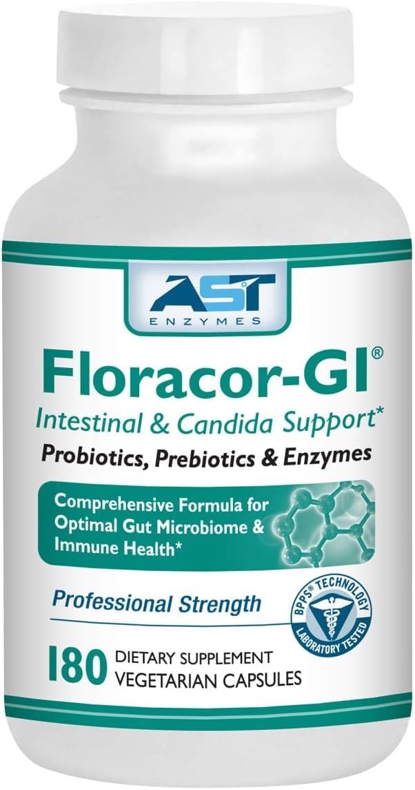 Floracor-GI SEBbiotic-CYC Multi-Enzymes 180 capsules front view