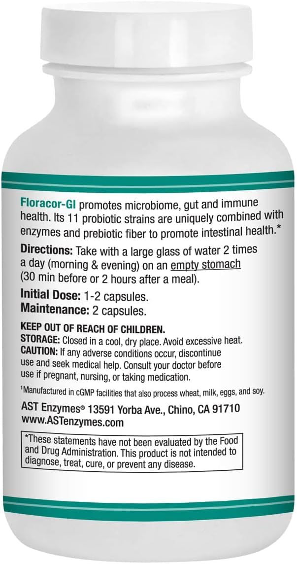 Floracor-GI SEBbiotic-CYC Multi-Enzymes 180 capsules packaging