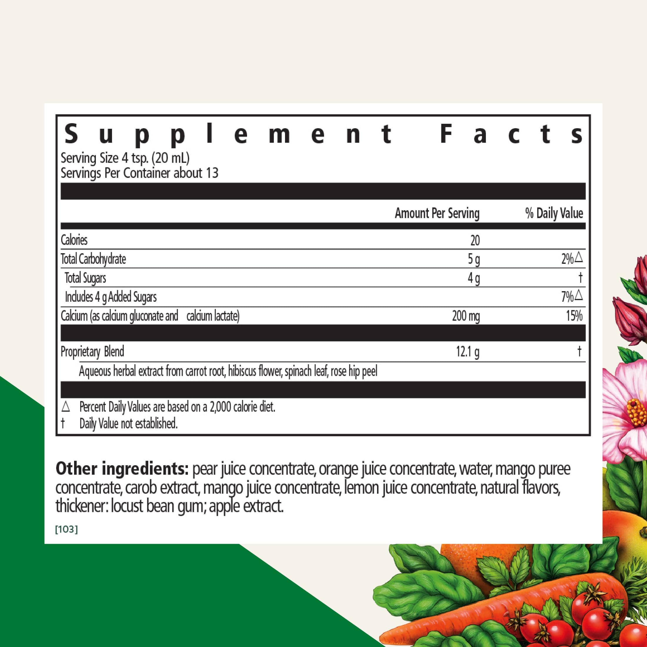 Floradix Calcium Liquid Herbal Supplement 630g packaging