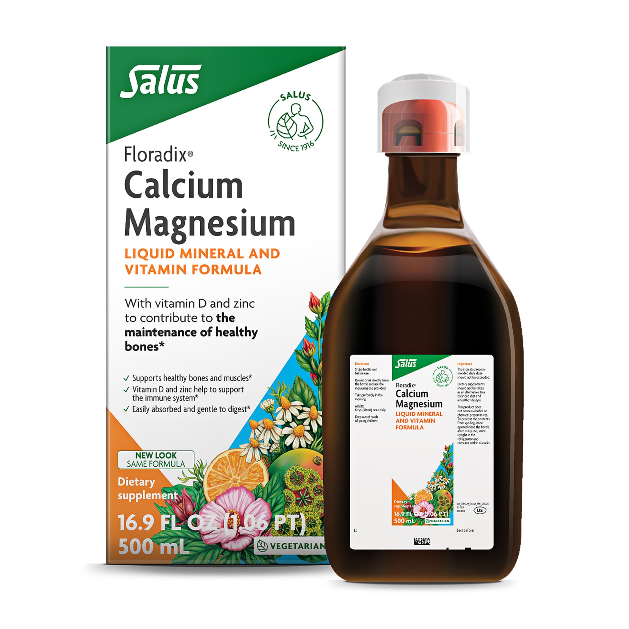 Floradix Calcium Magnesium Liquid Supplement 907g front view