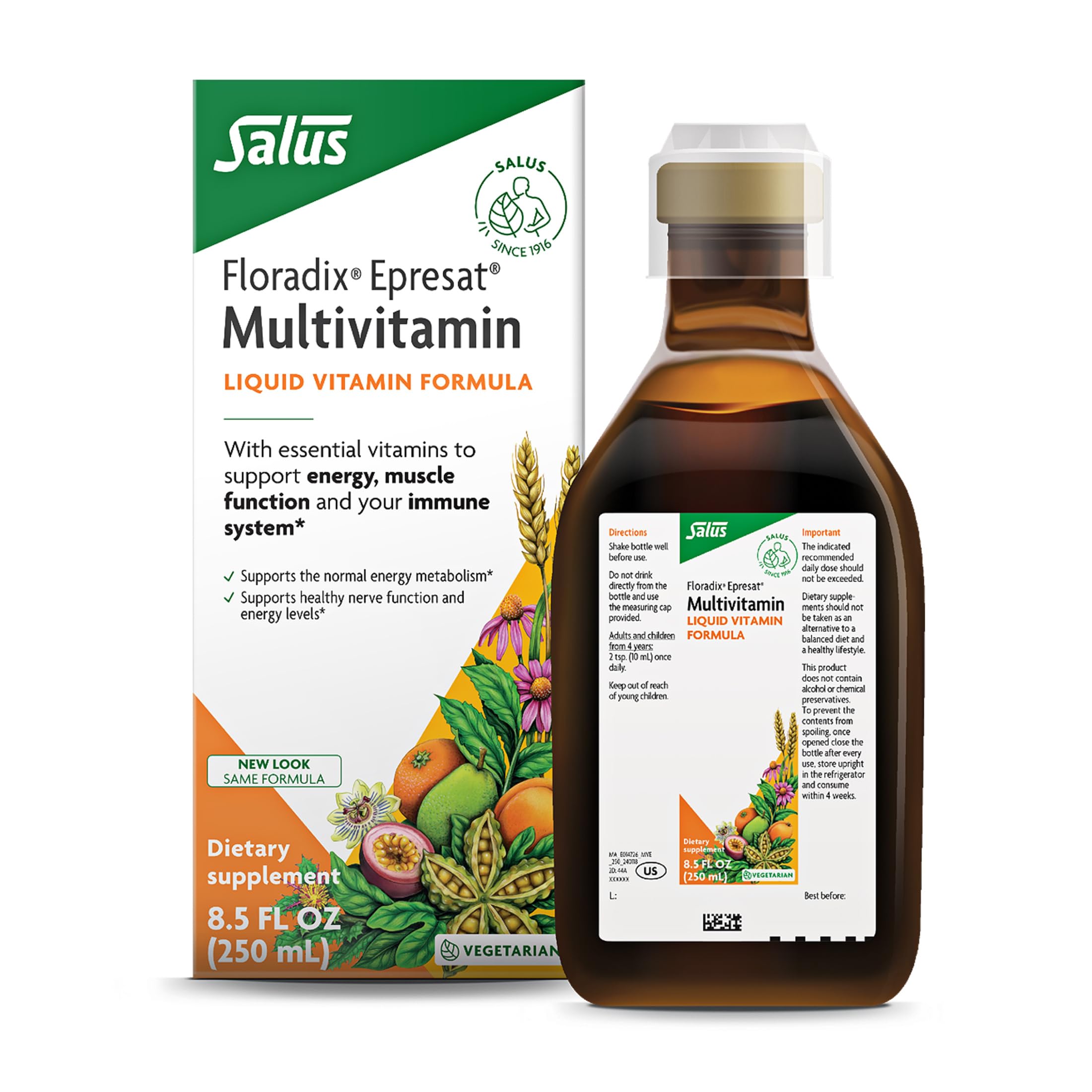 Floradix Epresat Adult Liquid Multivitamin 621g front view