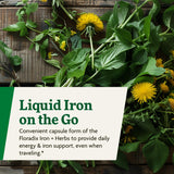 Floradix Iron + Herbs capsules in a glass of water