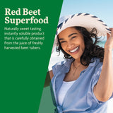 Floradix Red Beet Supplement 599g serving suggestion with beverage