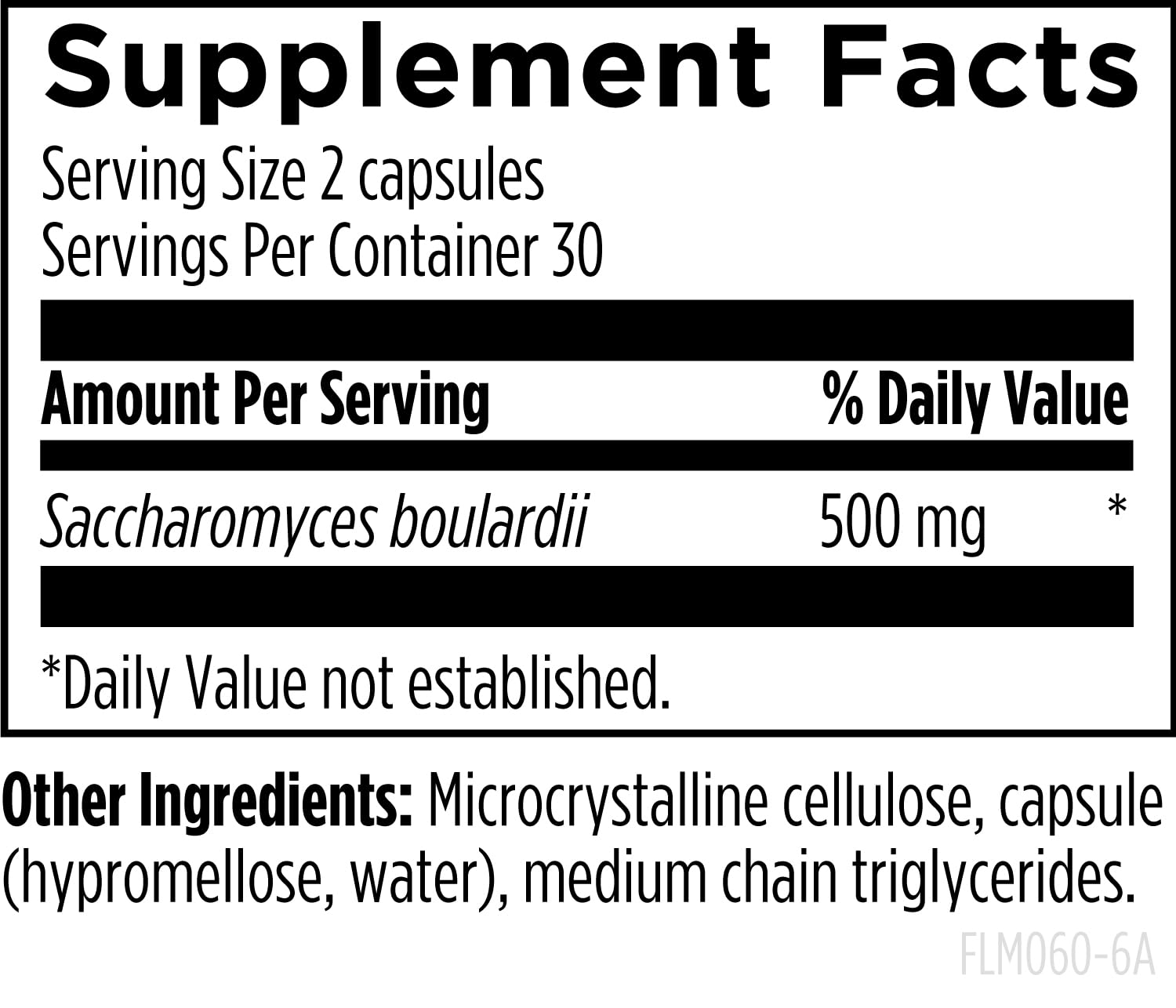 FloraMyces Probiotic 500mg on a wooden table
