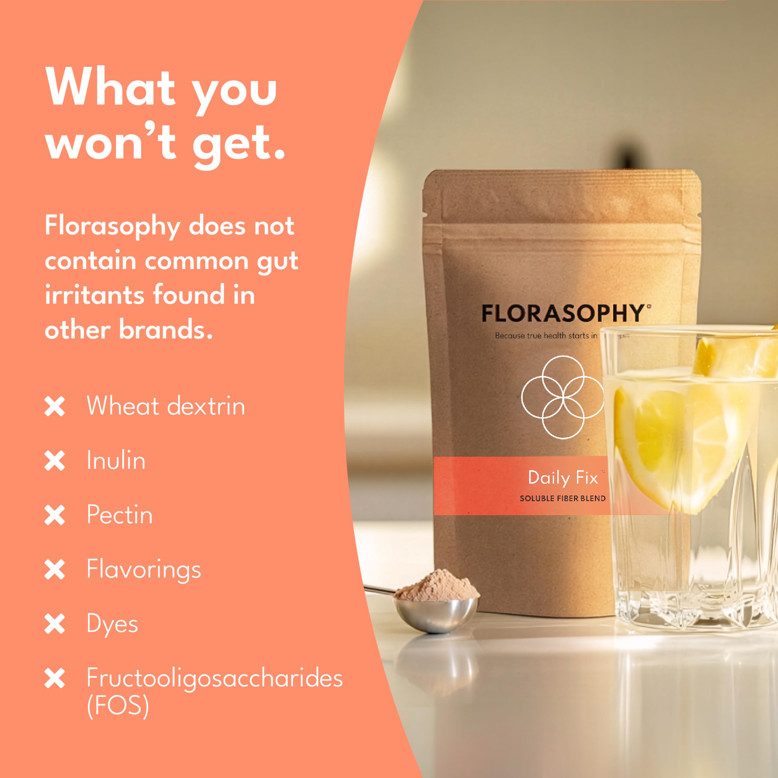 Florasophy Daily Fix Soluble Fiber Supplement 290g side view