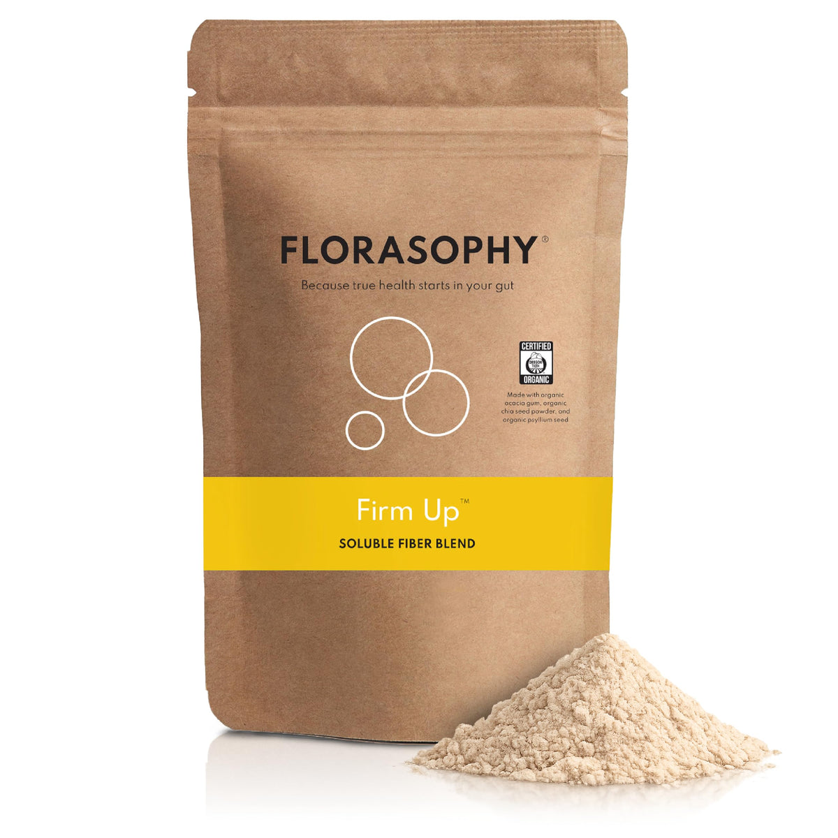 Florasophy Firm Up Soluble Fibre Supplement 390g front view