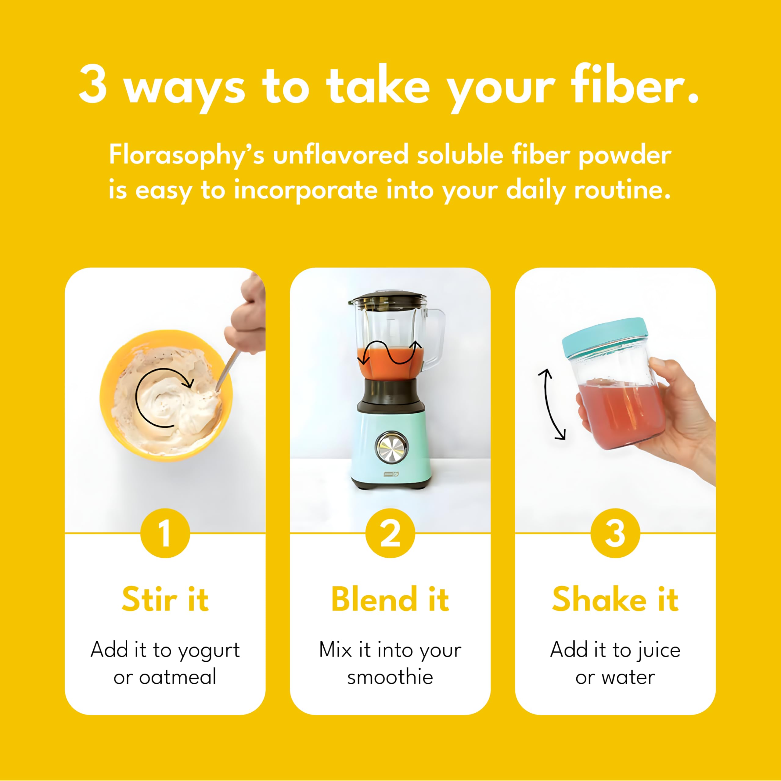 Florasophy Firm Up Soluble Fibre Supplement with measuring scoop