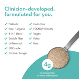 Florasophy Loosen Up Soluble Fibre Supplement organic ingredients close-up