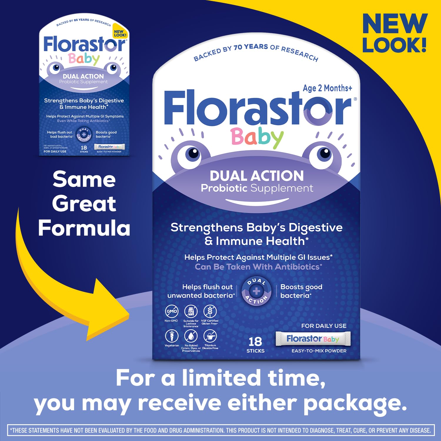 Florastor Daily Probiotic for Babies 250mg packaging