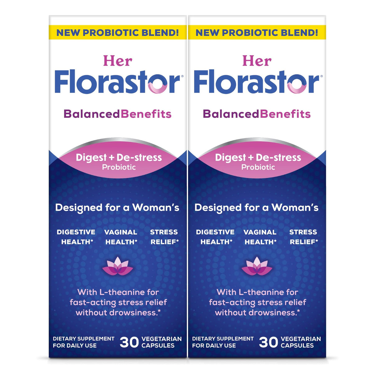 Florastor Her Probiotic Supplement 30 capsules front view