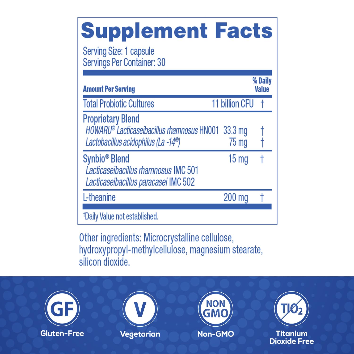 Florastor Her Probiotic Supplement ingredients list on the back