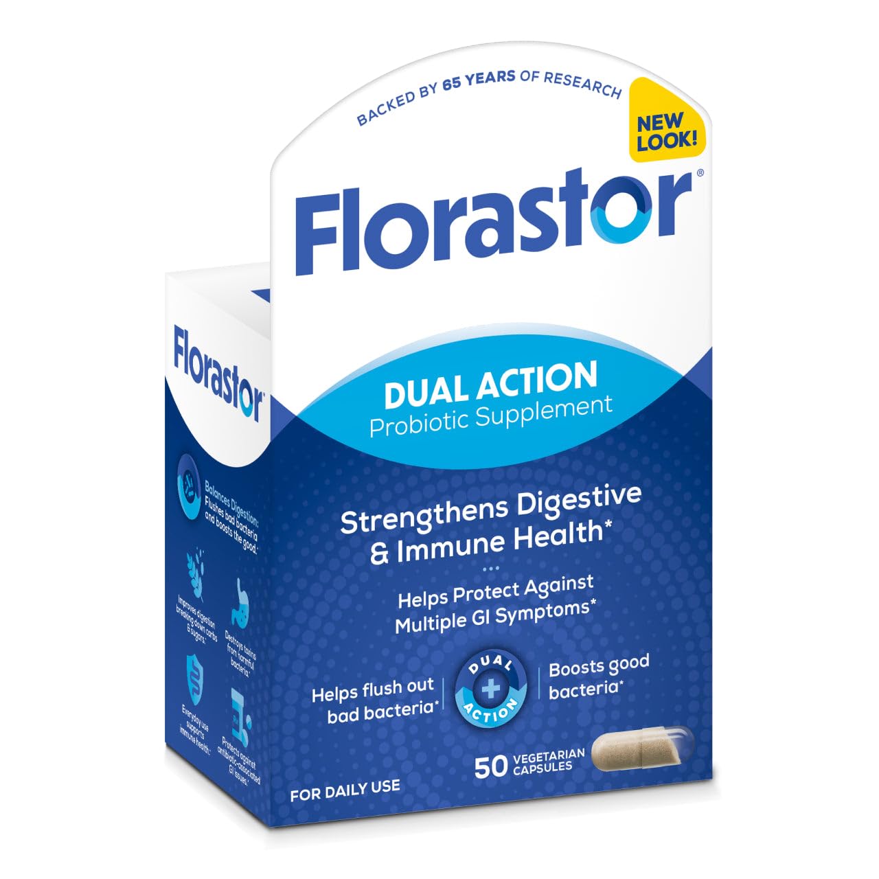 Florastor Probiotic Capsules 2x60 Count packaging front view