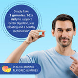 Florastor Probiotic Gummies with fresh peaches