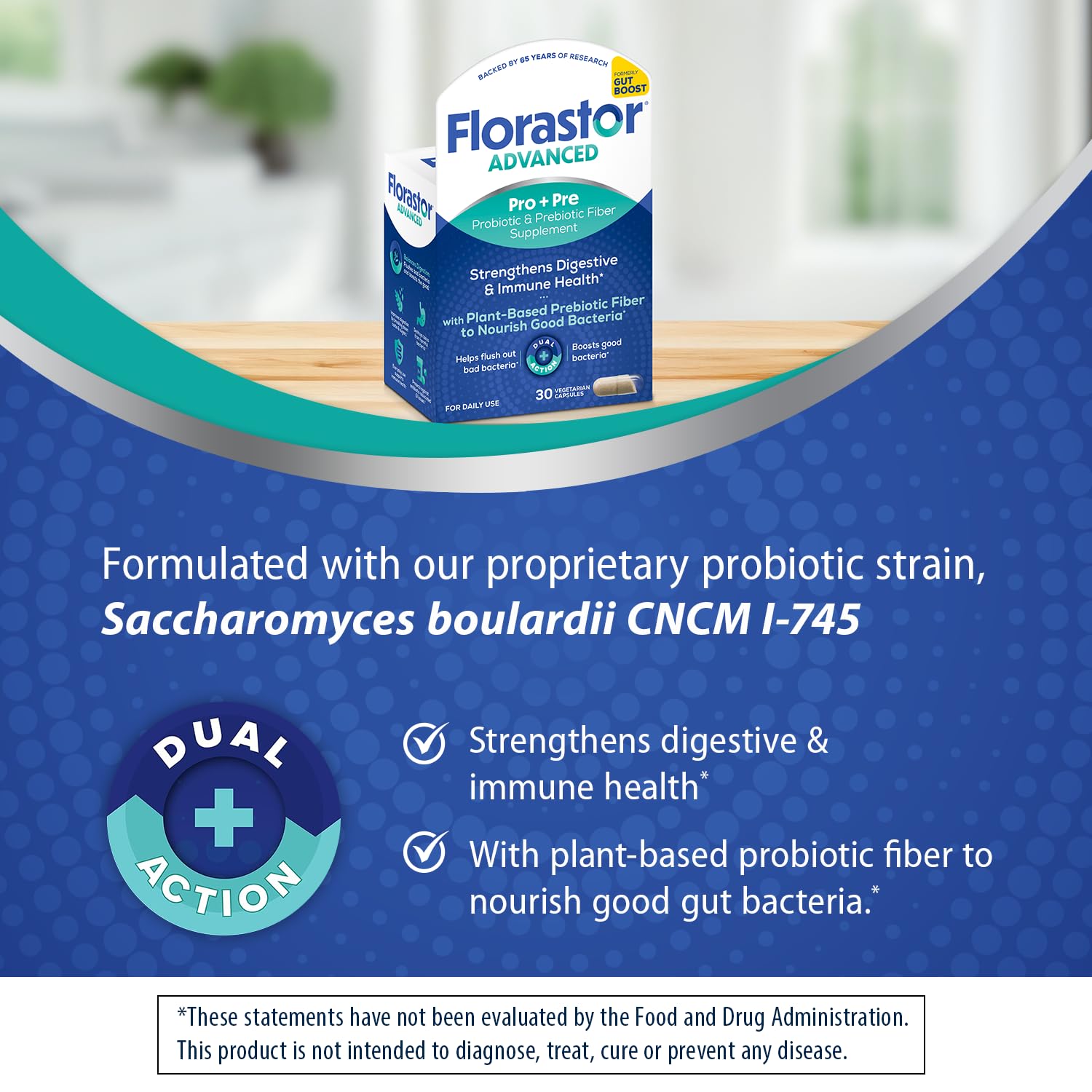Florastor Probiotic & Prebiotic Capsules ingredients list