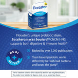 Florastor Probiotic Supplement packaging with 128g label