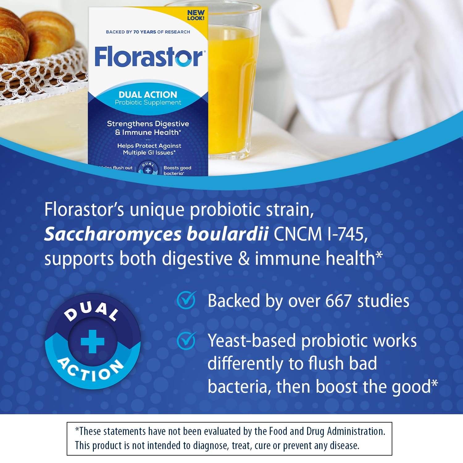Florastor Probiotic Supplements 250mg capsule close-up