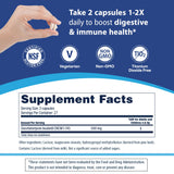 Florastor Probiotic Supplements 250mg capsules with a glass of water