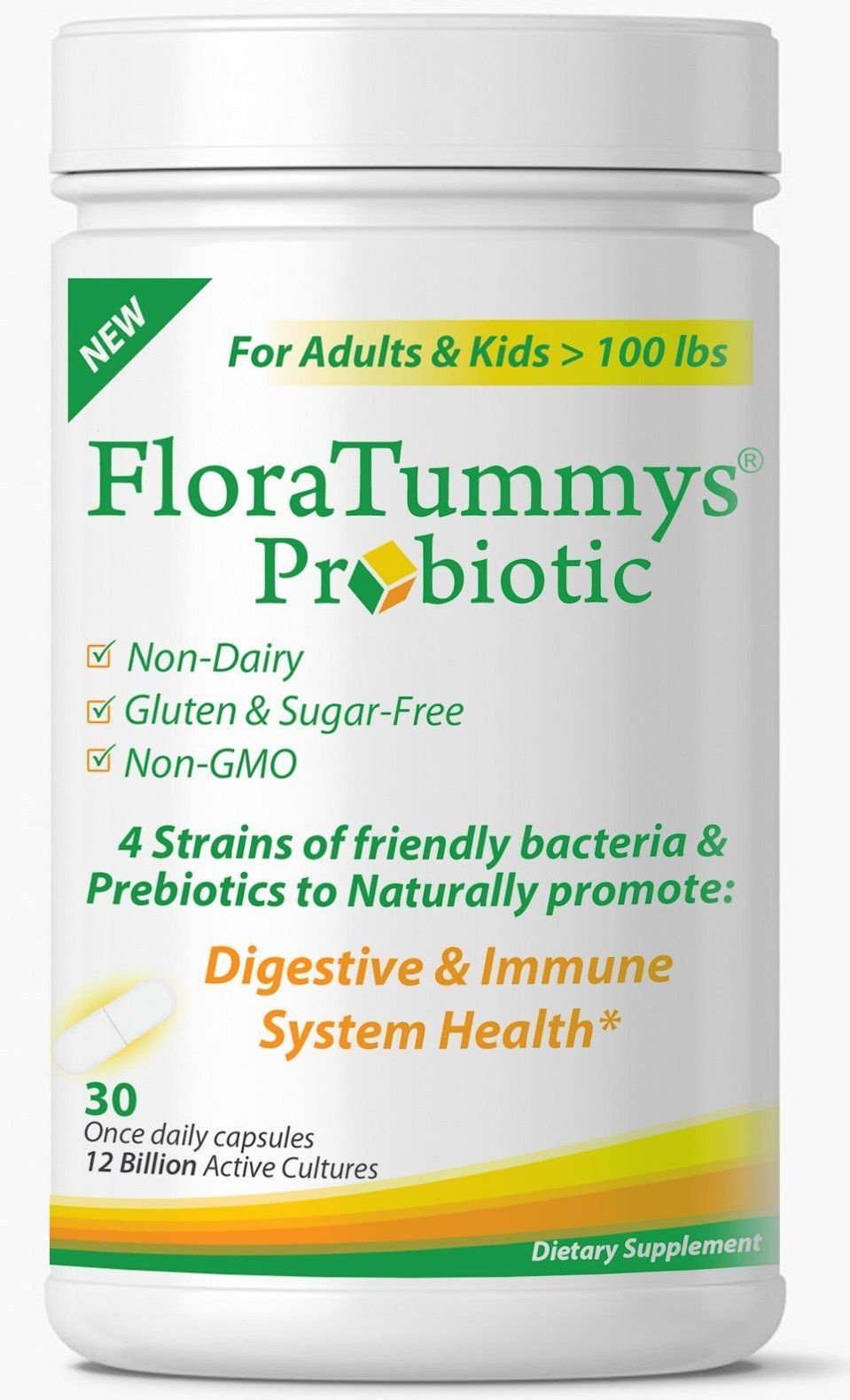 FloraTummys Probiotic Capsules 30 Count front view