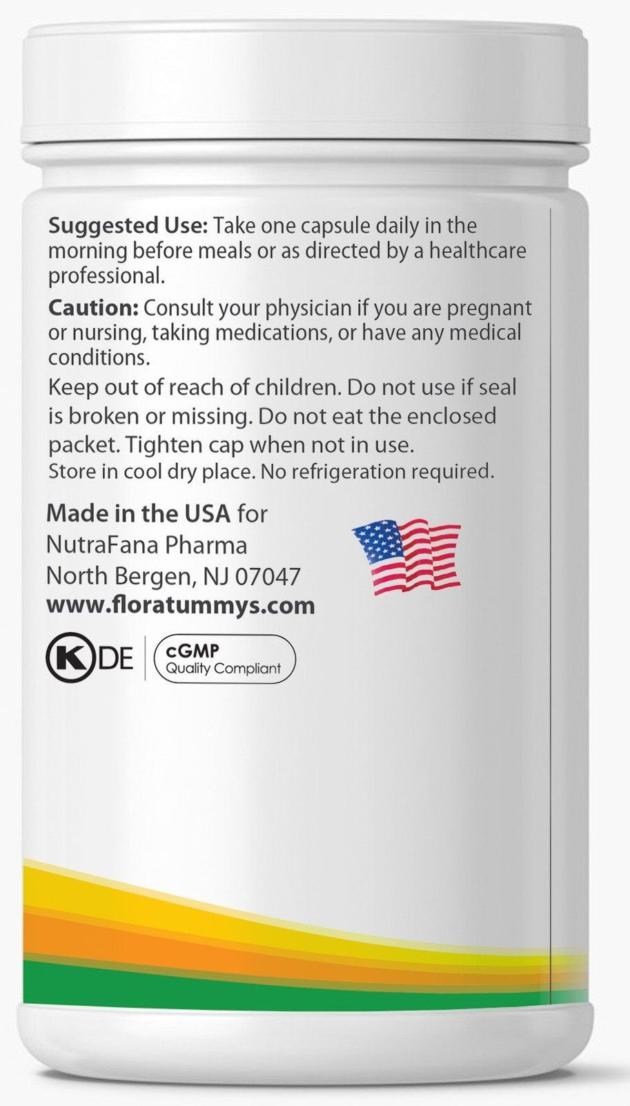 FloraTummys Probiotic Capsules bottle with label