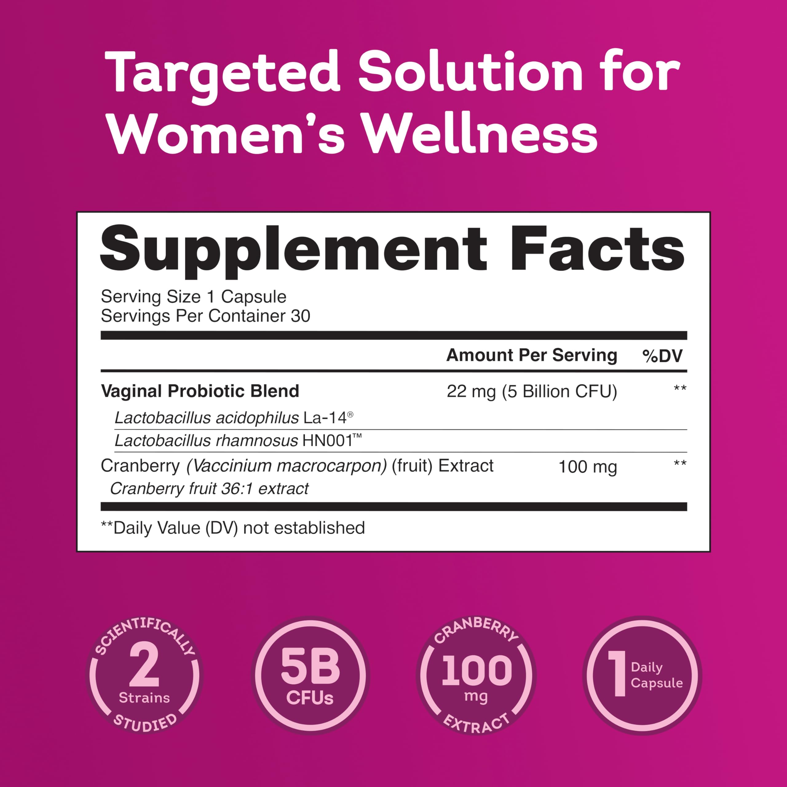 Florawell Vaginal Probiotics blister pack showing capsules