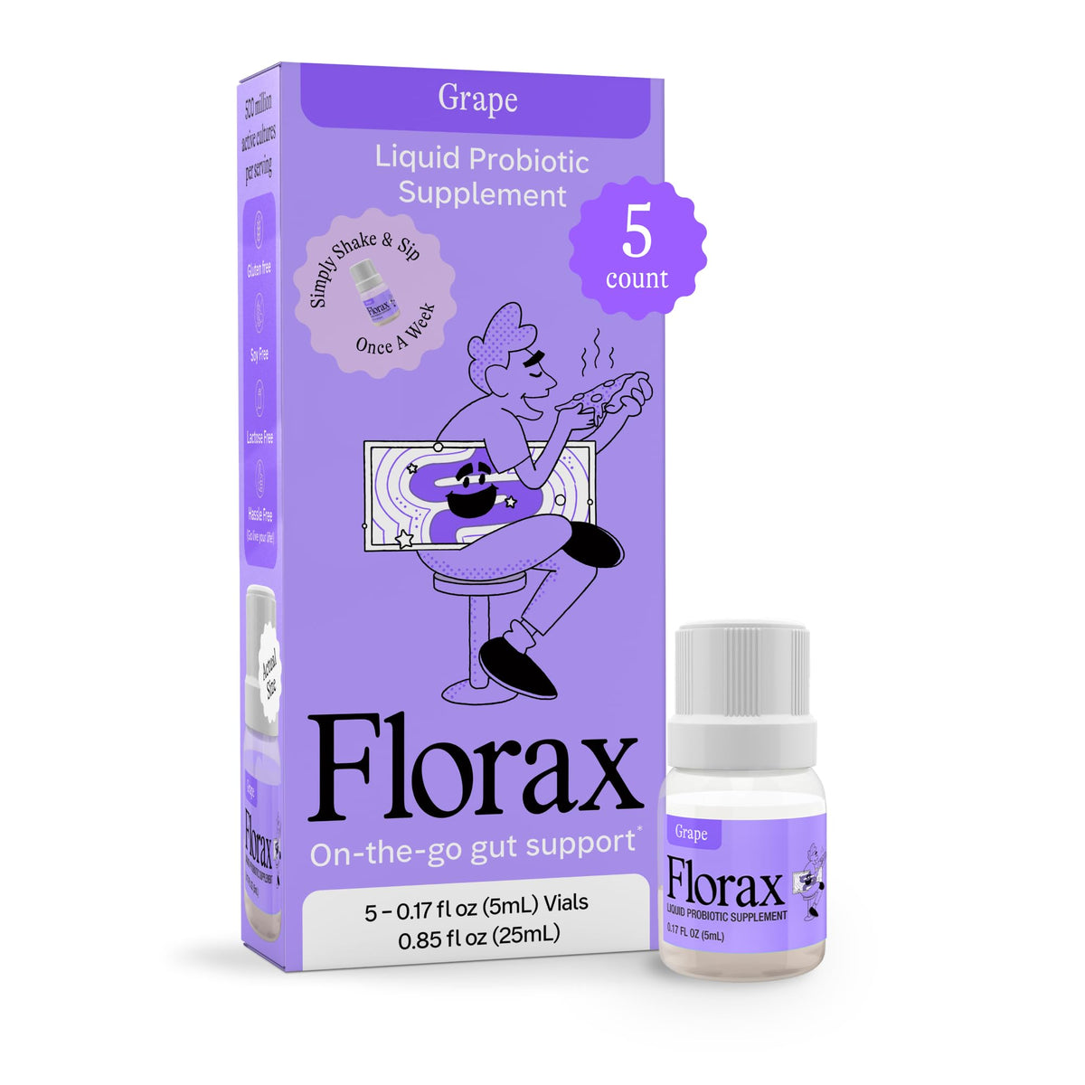 Florax Probiotic Liquid Supplement 5ml front view